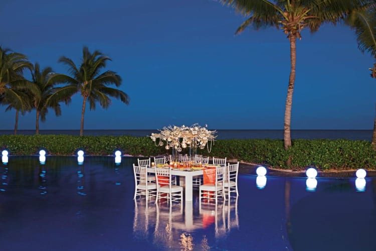 In pool private dining